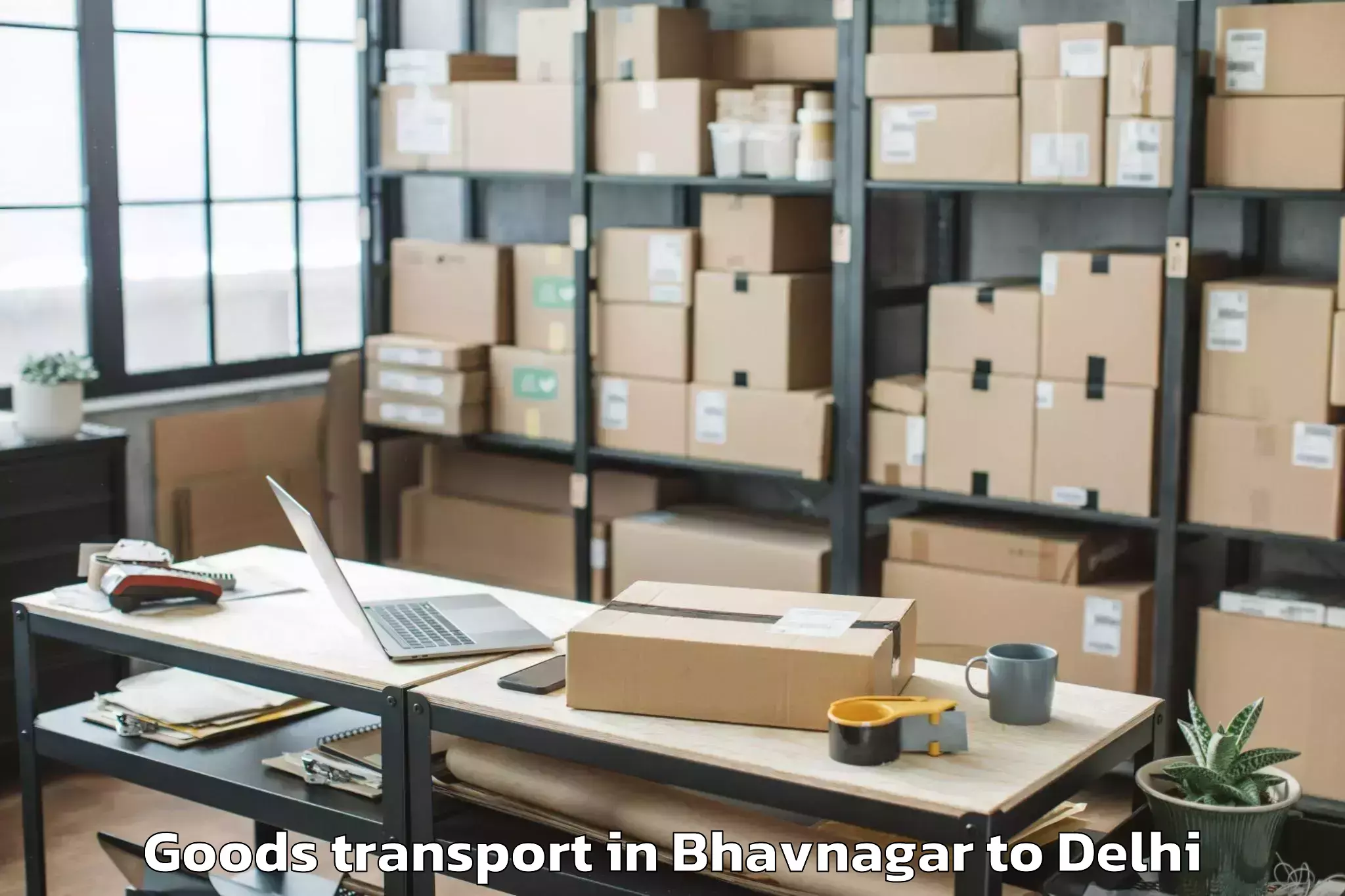 Book Bhavnagar to Unity One Mall Cbd Shahdara Goods Transport Online